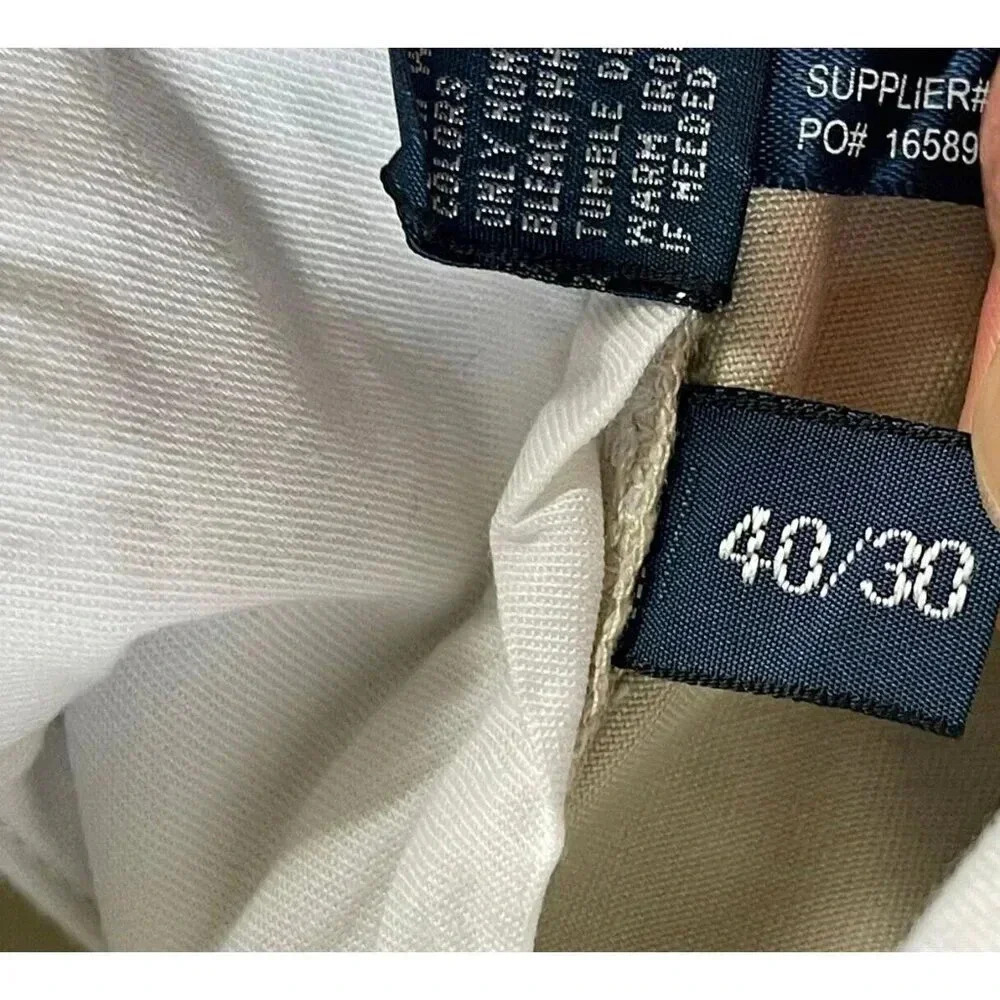 Vintage Polo by Ralph Lauren Men's Khaki Cotton Prospect Pants Size 30/40 Chino - Picture 5 of 11